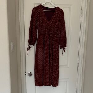Madewell Burgundy Long Sleeve Dress